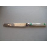 French Mother of Pearl Hafted Silver Bladed Fixed Bladed Fruit Knife