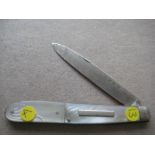 William IV Silver-Plated Mother of Pearl Hafted Folding Fruit Knife
