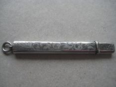 Antique Silver Cased Pencil Holder, Birmingham 1906