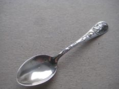 Vintage Indian Chief Chicago Engraved Sterling Silver Tea Spoon