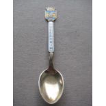 Vintage Norwegian Sterling Silver Trondheim Enamel Spoon.