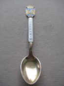 Vintage Norwegian Sterling Silver Trondheim Enamel Spoon.