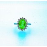 Certified 3.13 Ct. Natural Colombian Emerald and Diamonds 18K White Gold Ring