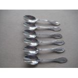 A Set of Vintage Six Continental Silver Teaspoons