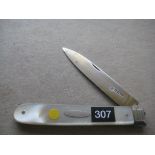 Rare William IV Mother of Pearl Hafted Silver-Gilt Bladed Folding Fruit Knife