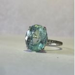 Ring - 7.22 Ct. Aquamarine, Diamonds
