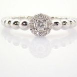 14 kt. White gold - Ring - 0.12 Ct. Diamond