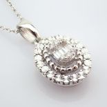 14K White Gold Diamond Necklace