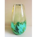 Large Hand Blown Art Glass Vase 32cm High