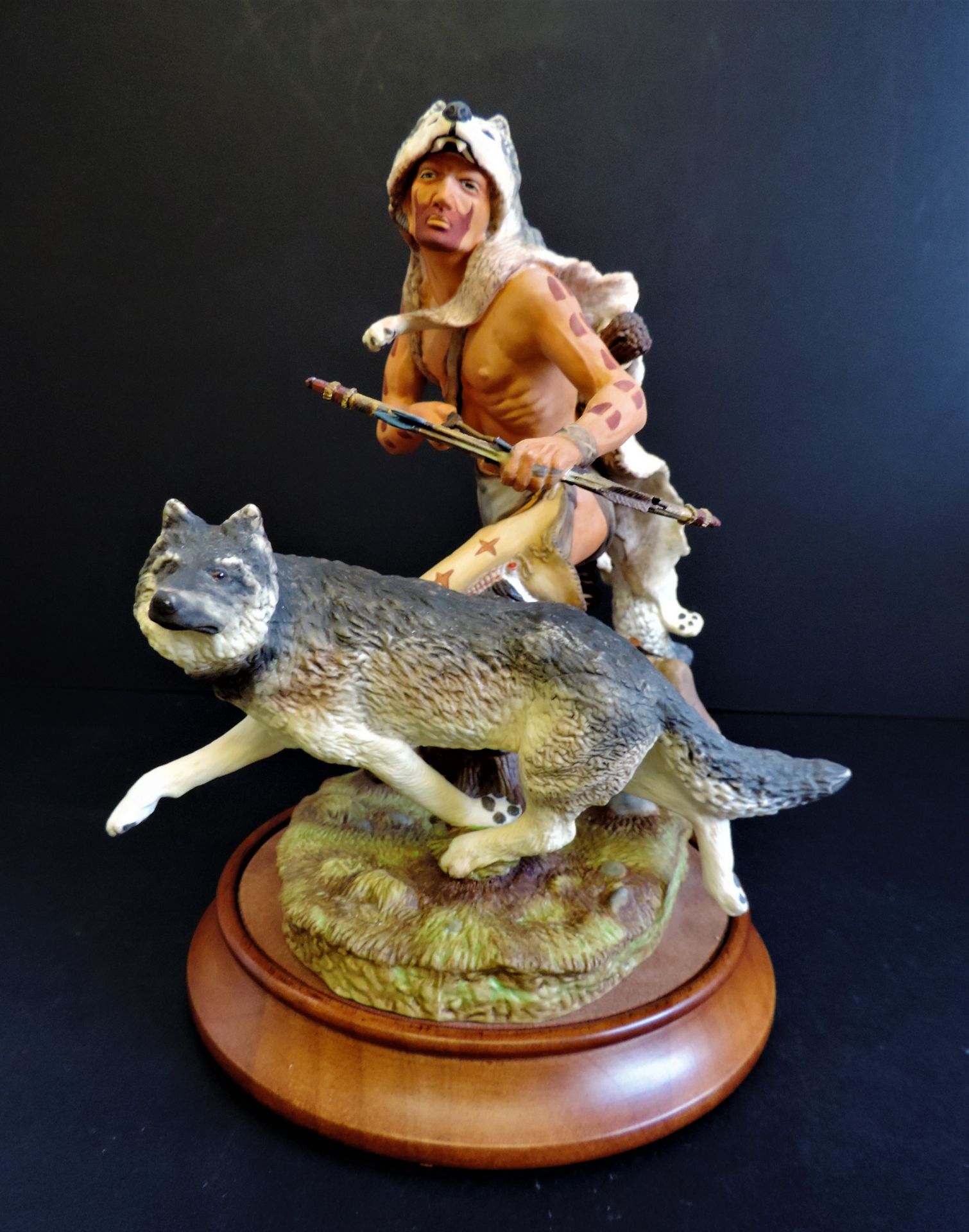 Franklin Mint 'Wolf Runner' Porcelain Figurine Sculpture R.J. Murphy