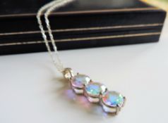 Sterling Silver 7.5 ct Mystic Topaz Pendant Necklace