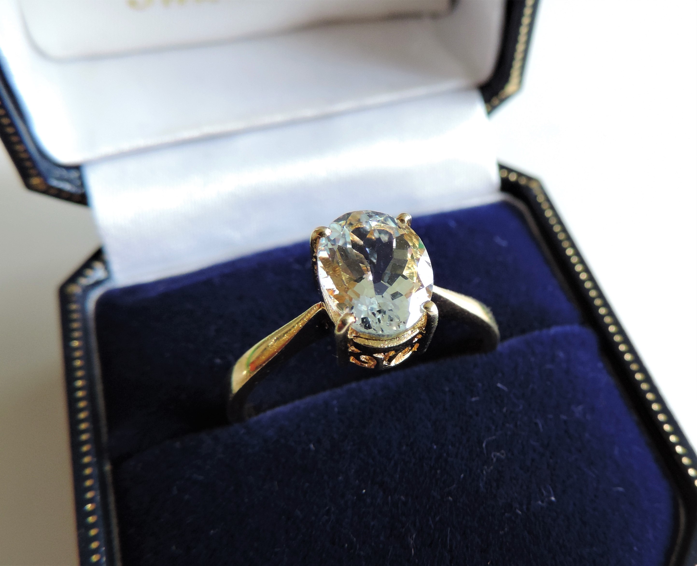 Gold on Sterling Silver 1.75 ct Aquamarine Ring - Image 2 of 5