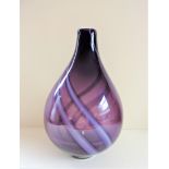 Large Purple Art Glass Vase 26cm High