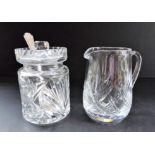 Royal Brierley Crystal Creamer and Preserve Pot