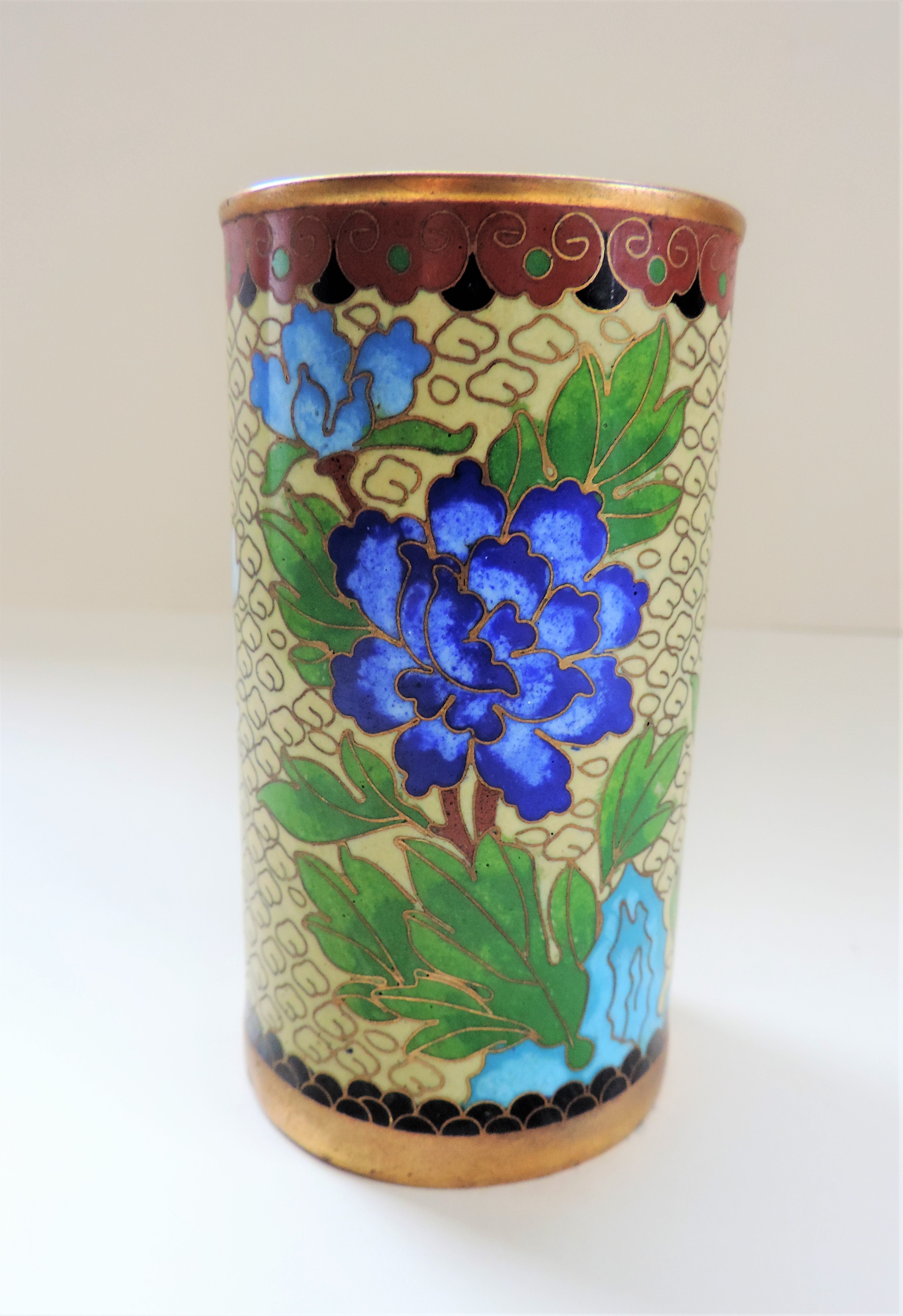 Vintage Cloisonne Brush Pot