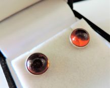 Sterling Silver Baltic Amber Stud Earrings