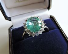 Sterling Silver Gemstone Ring Size R1/2