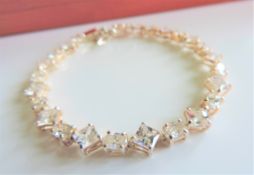 Sterling Silver 15.81 carat White Topaz Tennis Bracelet