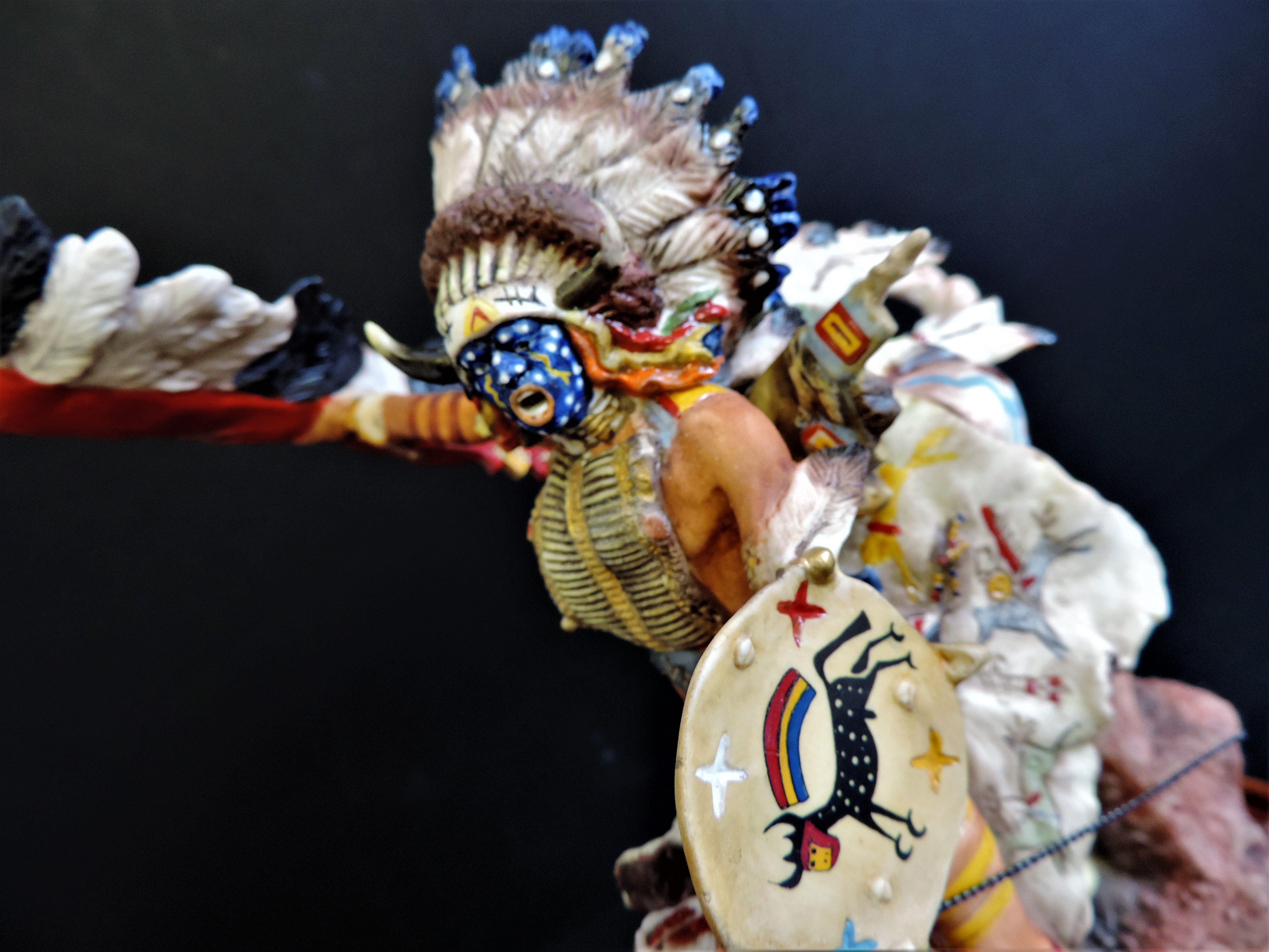 Franklin Mint 'War Cry of the Sioux' Porcelain Figurine Sculpture R.J. Murphy - Image 4 of 10