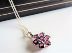 Sterling Silver 1.75 ct Pink Tourmaline Pendant Necklace