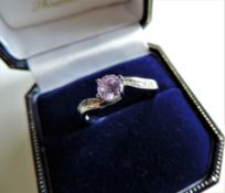 Sterling Silver Pink Sapphire Ring