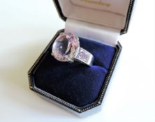 Sterling Silver 8ct Rose de France Amethyst Ring