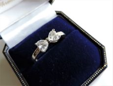 Sterling Silver Heart Gemstone Ring