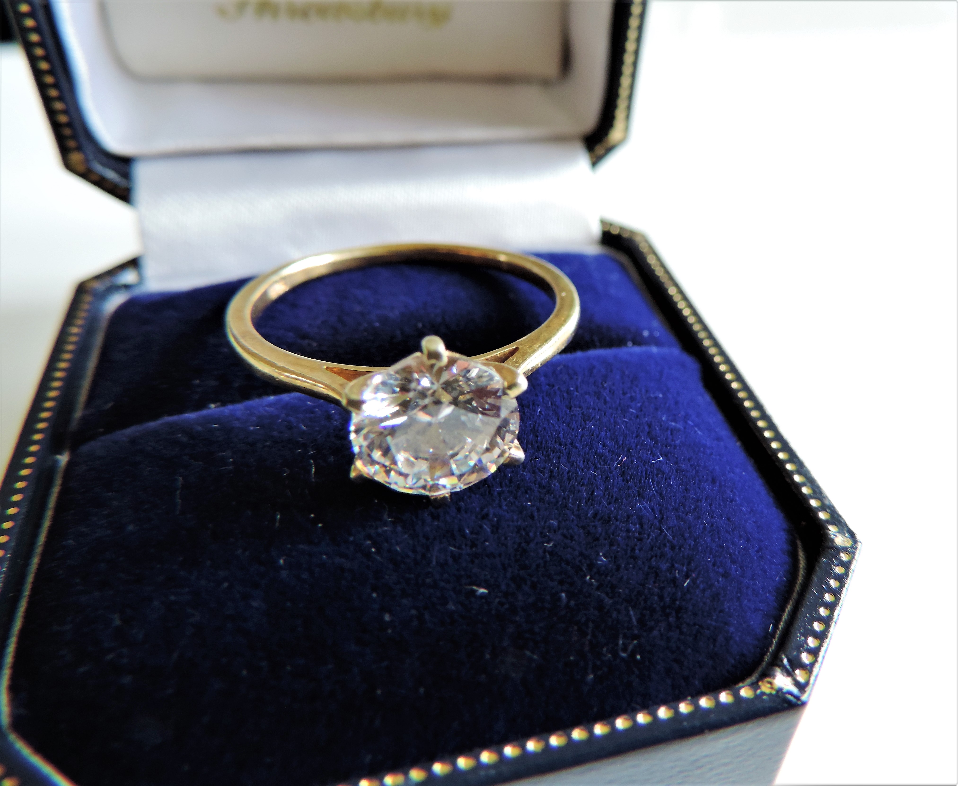 Gold on Sterling Silver 2ct Moissanite Solitaire Ring - Image 5 of 5