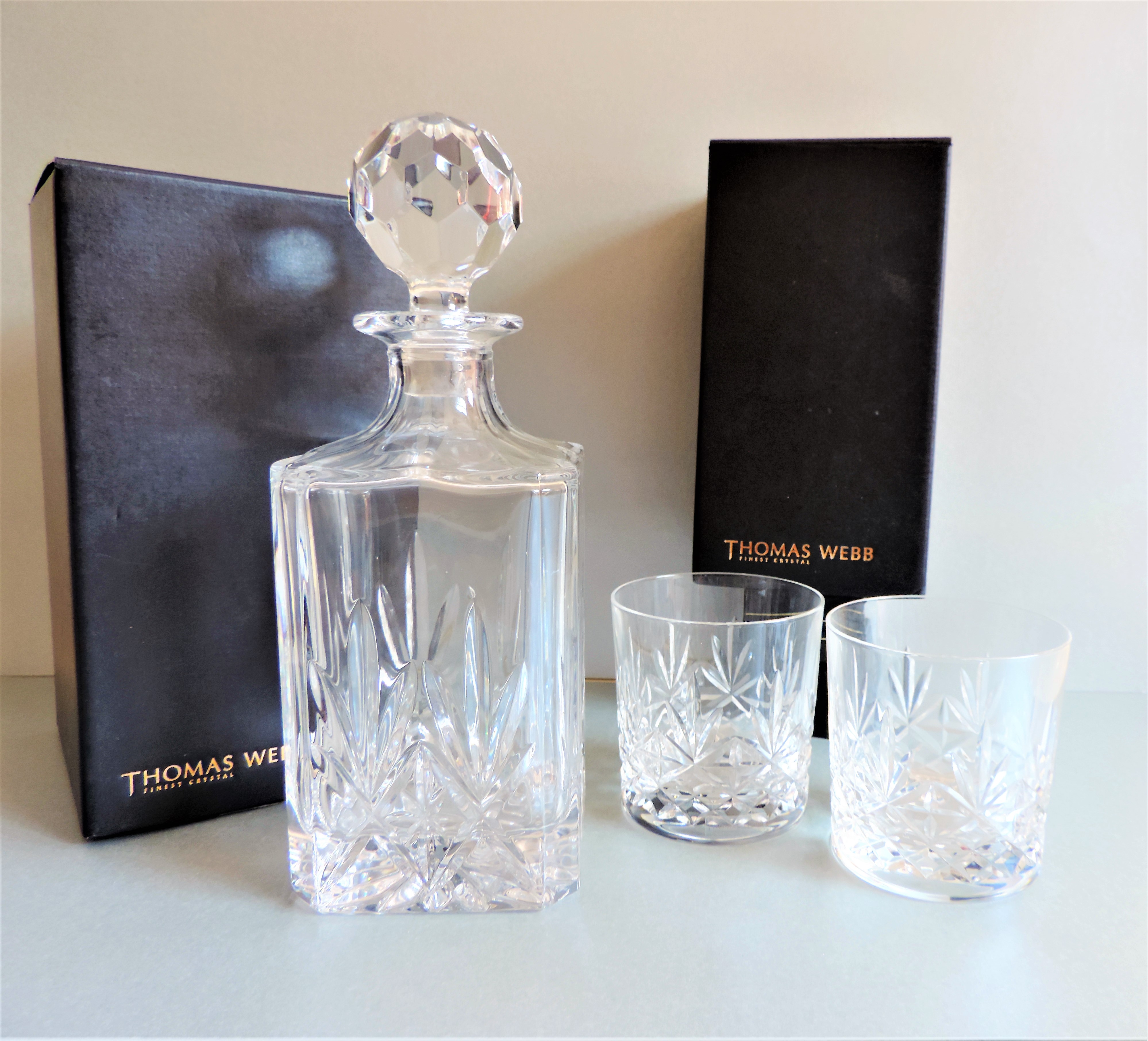 Thomas Webb Crystal Spirit Decanter and Tumbler Set - Image 2 of 6