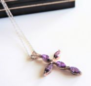 Sterling Silver 1ct Amethyst Pendant Necklace