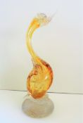 Murano Art Glass Sculpture Amber Bubble 27cm Tall