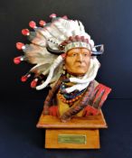 Limited Edition Franklin Mint Porcelain Sculpture Chief Sitting Bull