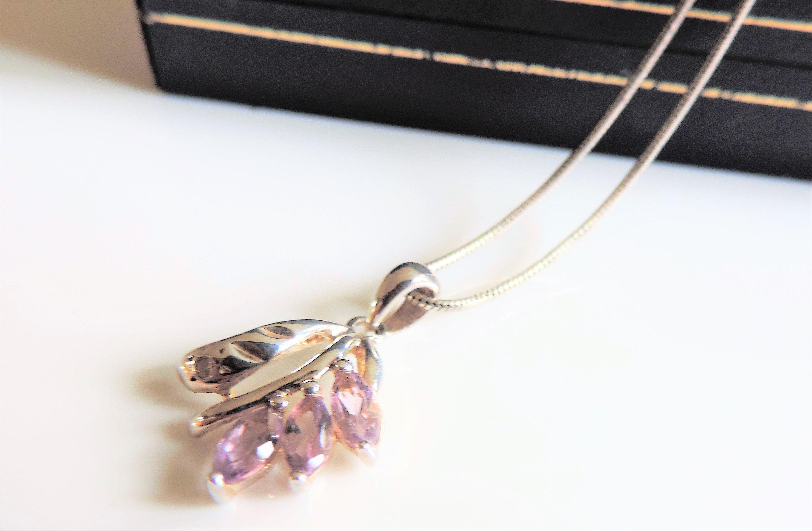 Sterling Silver Amethyst Pendant Necklace - Image 2 of 3
