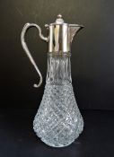 Silver Plate & Cut Glass Decanter/Claret Jug