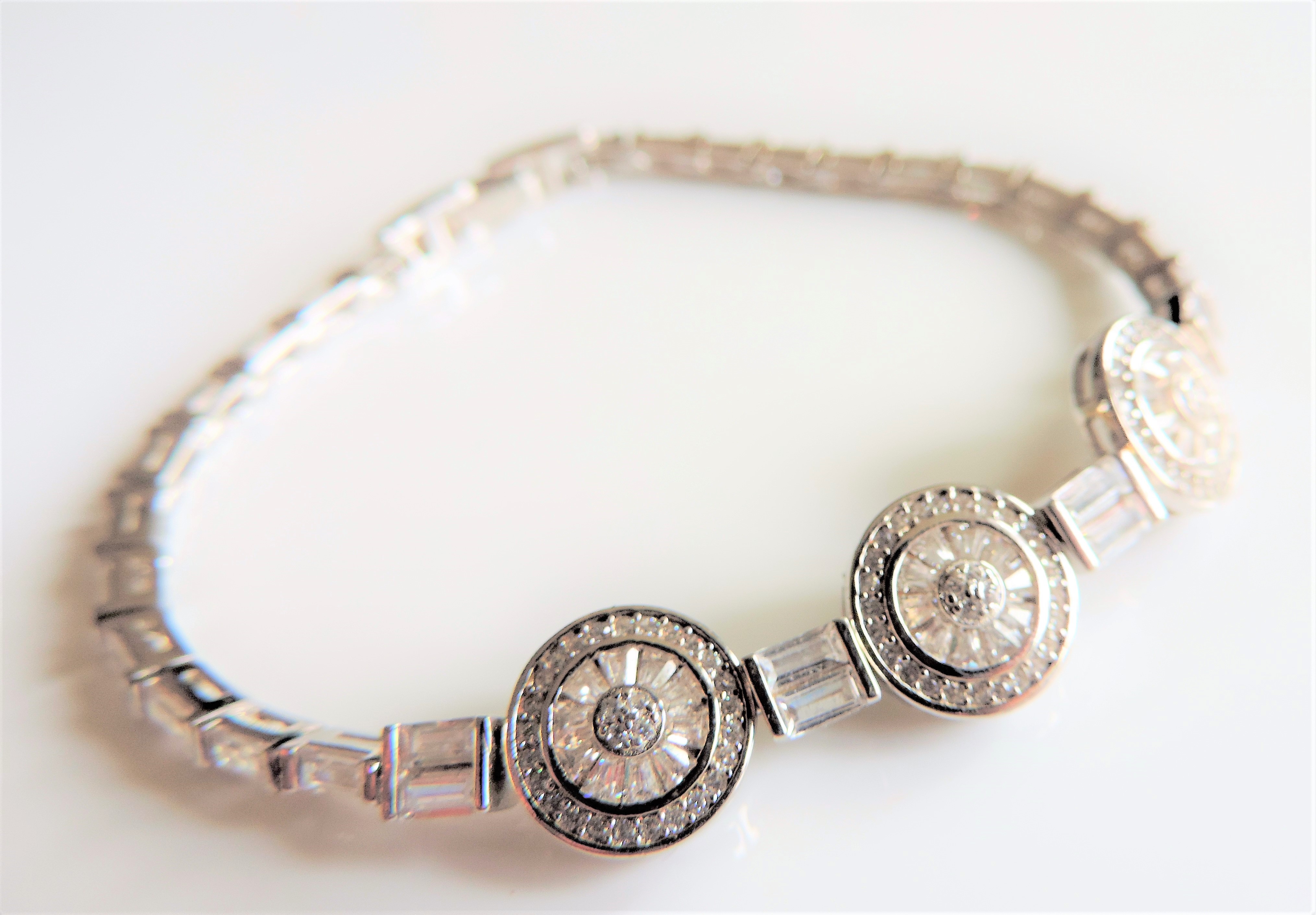 Sterling Silver White Sapphire Bracelet - Image 7 of 10