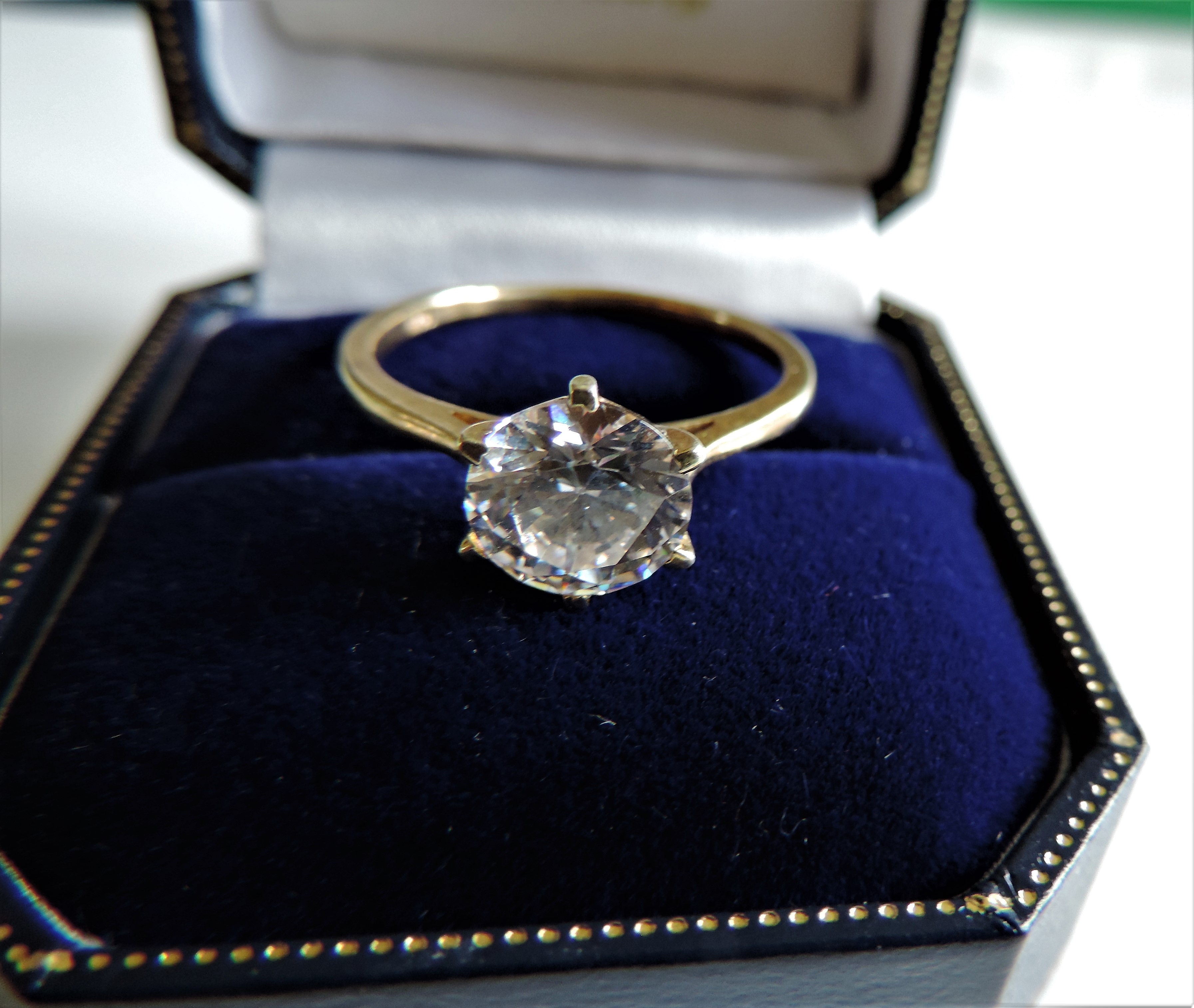Gold on Sterling Silver 2ct Moissanite Solitaire Ring - Image 4 of 5