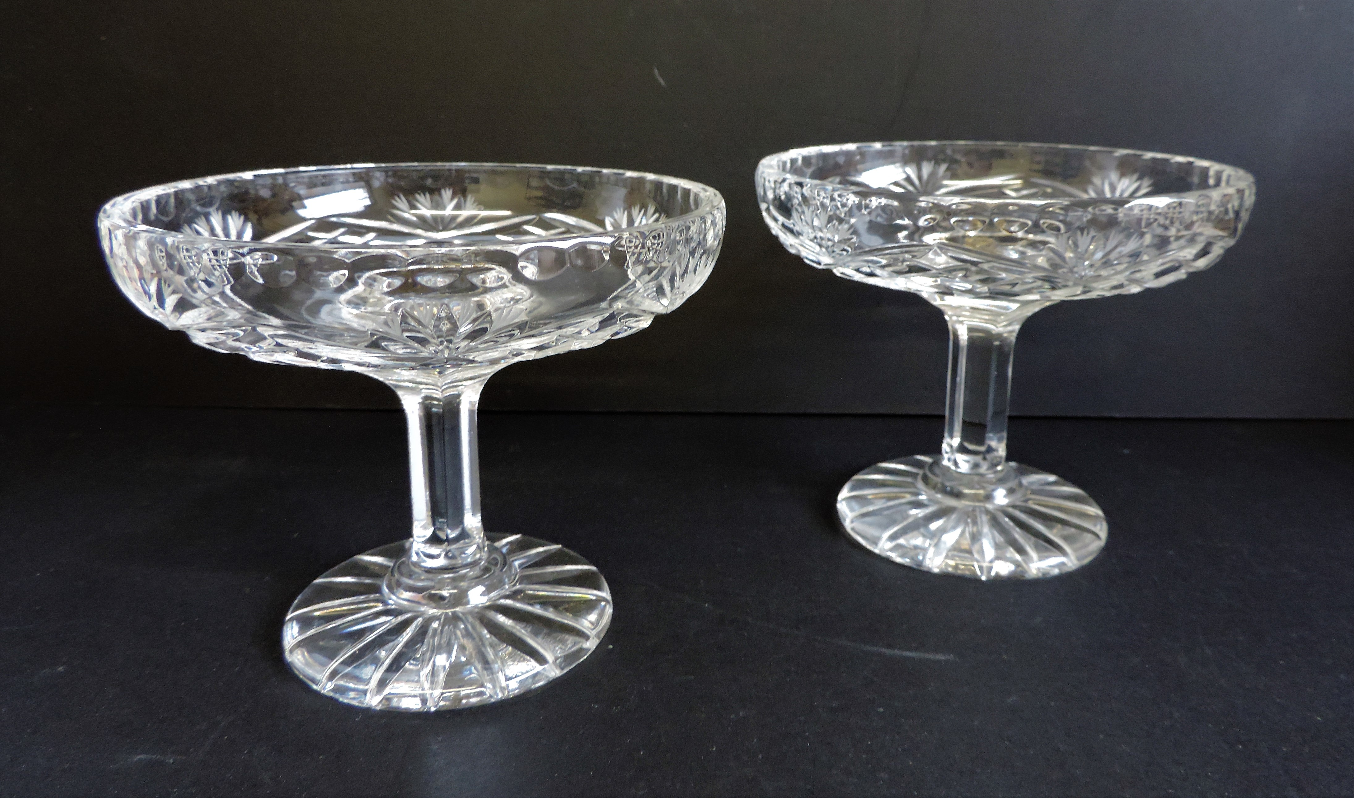Pair of Hand Cut Crystal Dishes by Zawercie of Poland