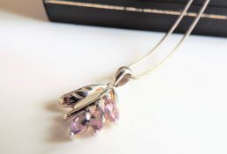 Sterling Silver Amethyst Pendant Necklace