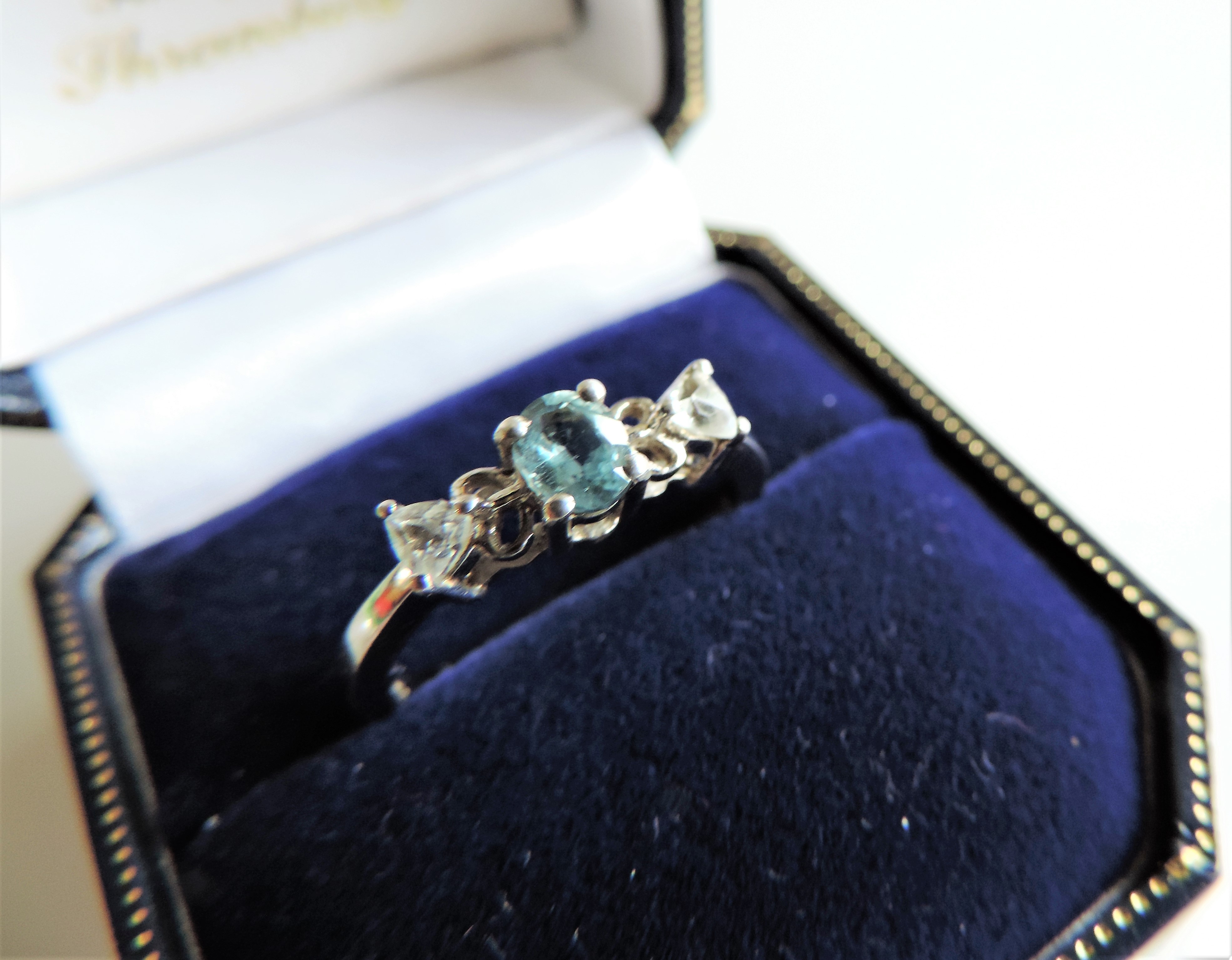 Sterling Silver Blue and White Topaz Ring - Image 2 of 3