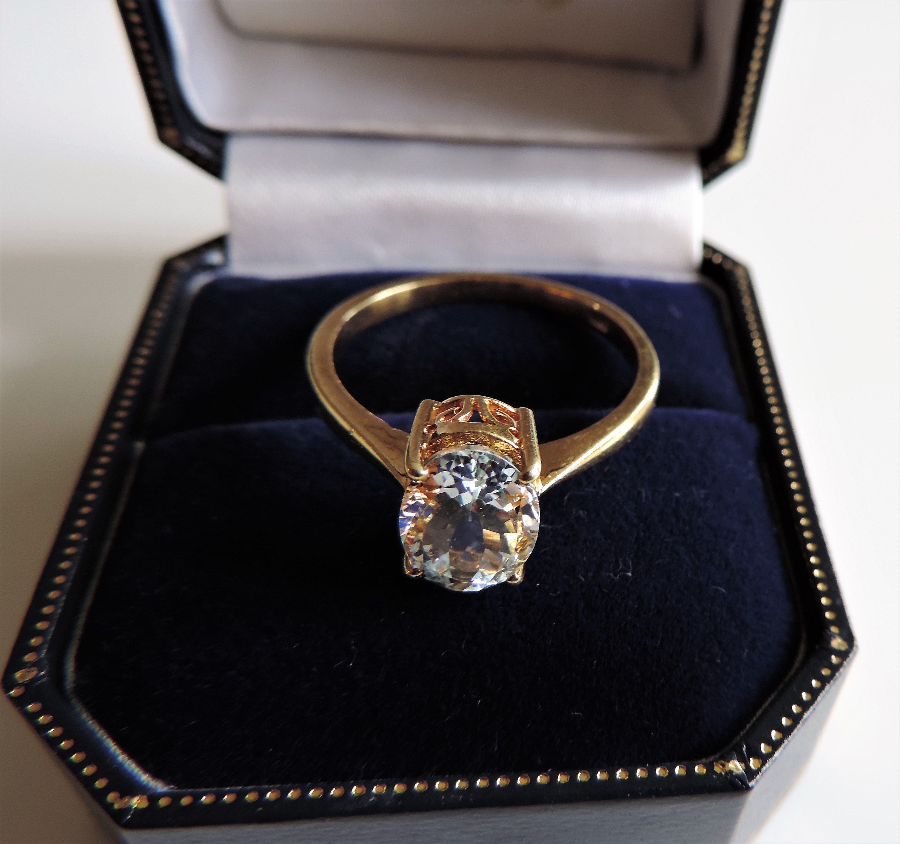 Gold on Sterling Silver 1.75 ct Aquamarine Ring - Image 4 of 5