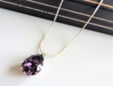 Sterling Silver Amethyst Pendant Necklace