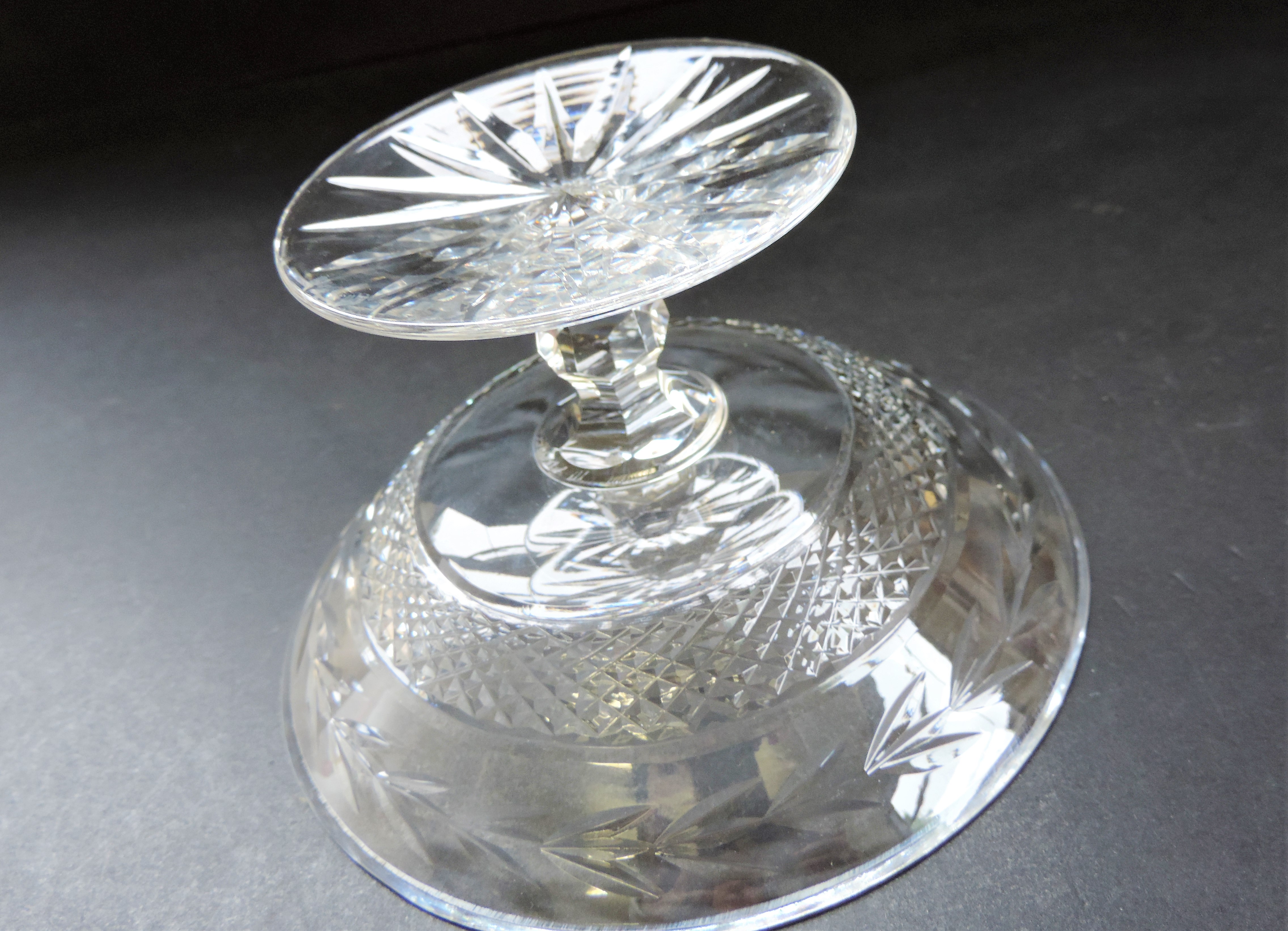 Vintage Val Saint Lambert Crystal Compote Dish - Image 4 of 5
