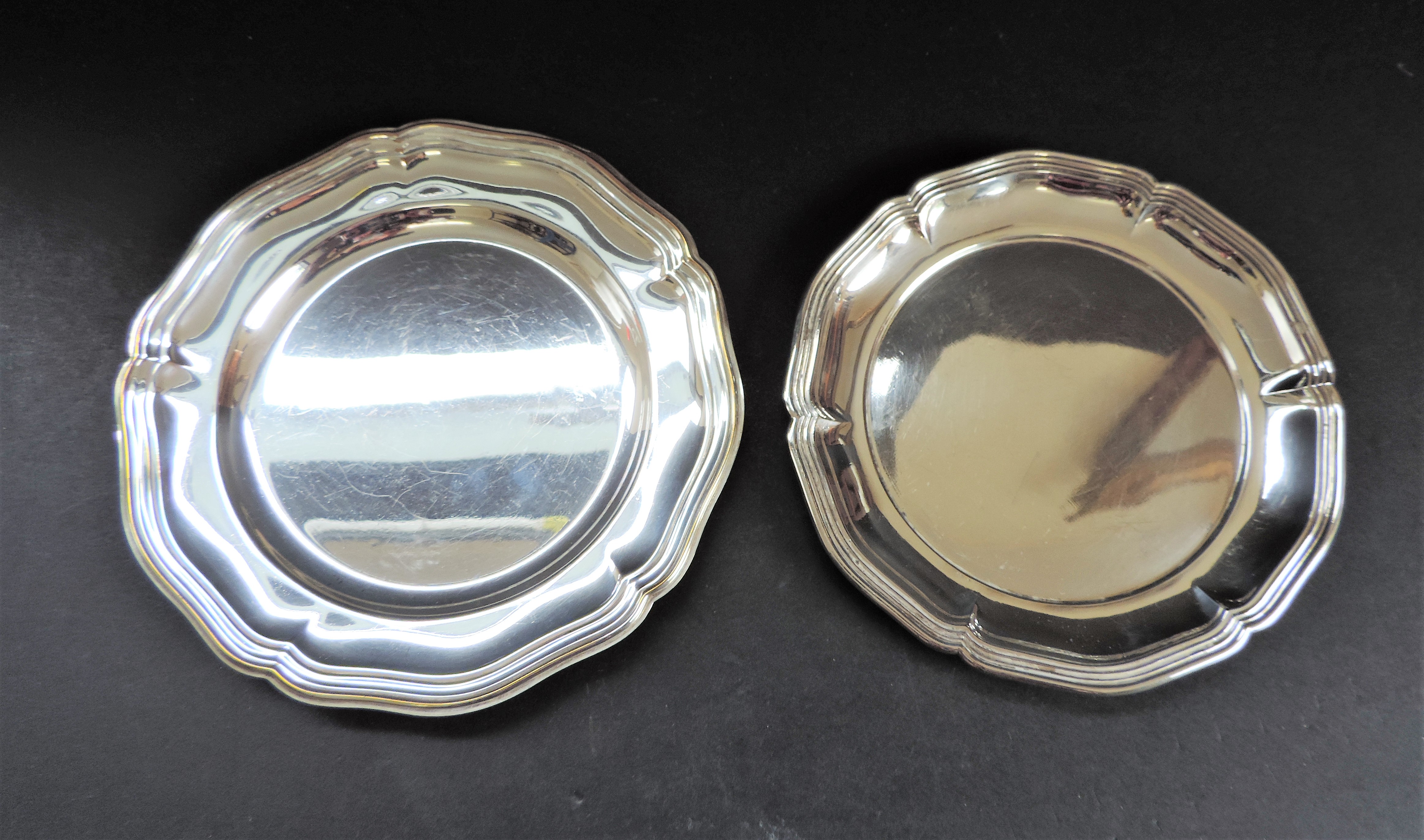 Pair of Antique Silver Plated Salvers