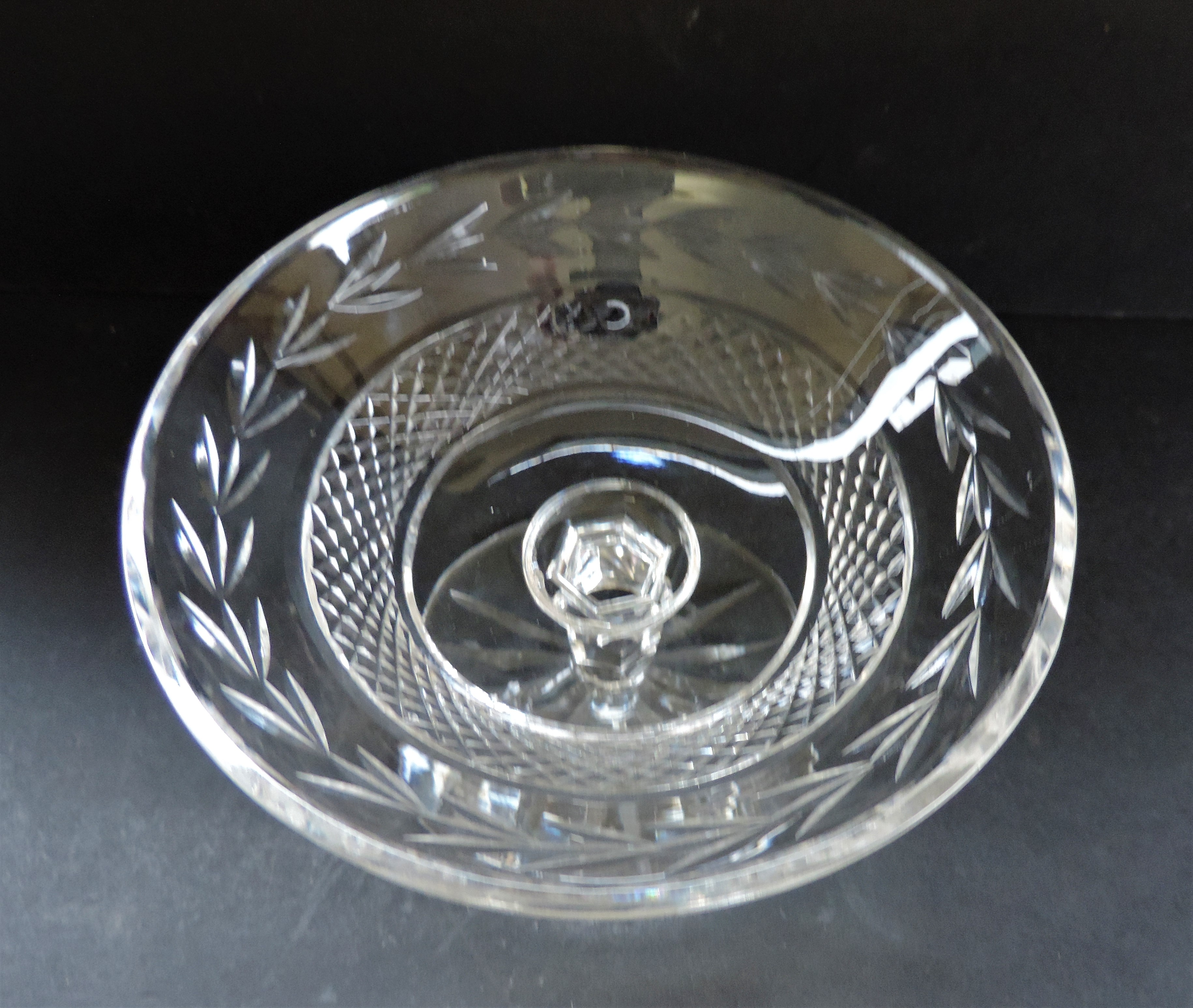 Vintage Val Saint Lambert Crystal Compote Dish - Image 2 of 5