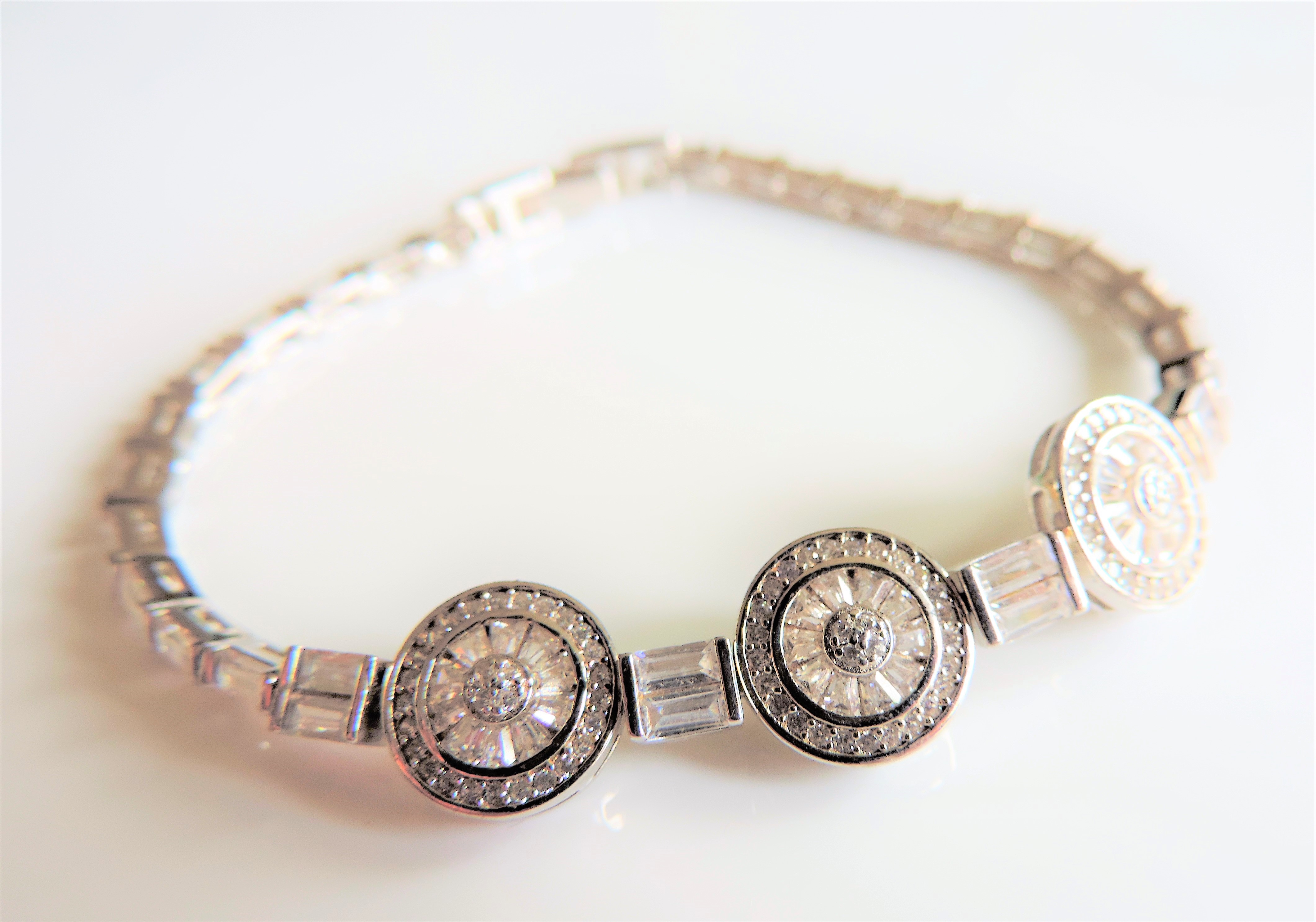 Sterling Silver White Sapphire Bracelet - Image 8 of 10