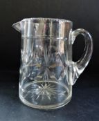 Antique Victorian Cut Glass Beer/Ale Jug/Pitcher 16cm Tall