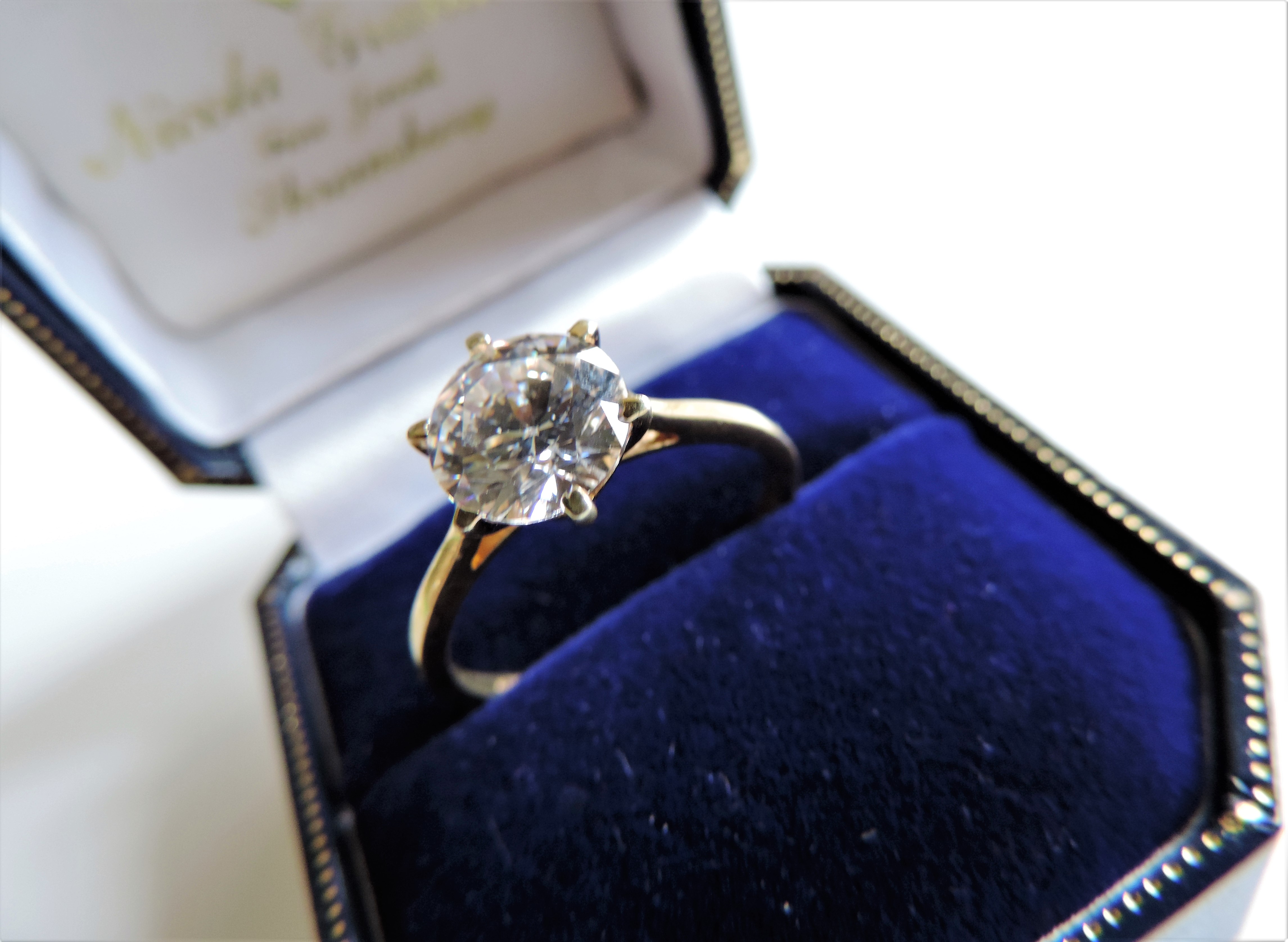 Gold on Sterling Silver 2ct Moissanite Solitaire Ring - Image 3 of 5