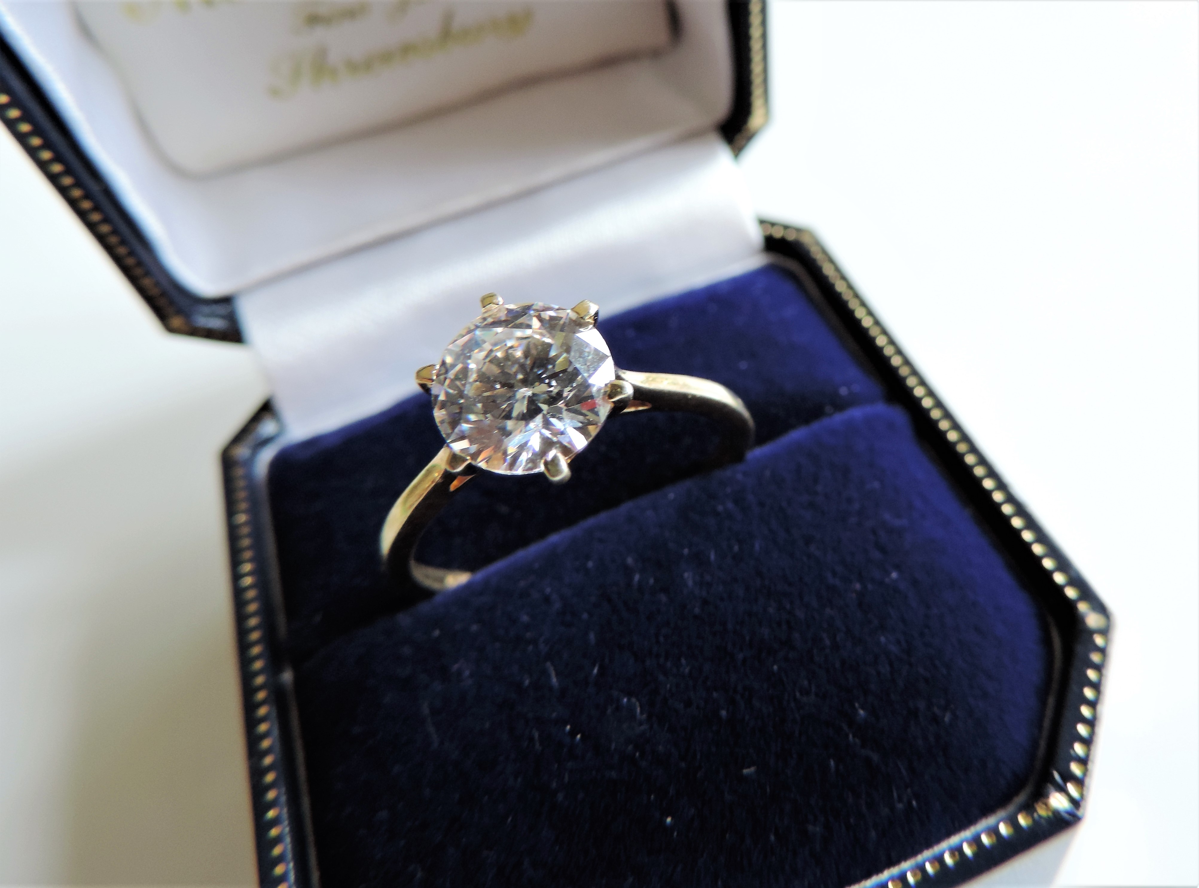 Gold on Sterling Silver 2ct Moissanite Solitaire Ring - Image 2 of 5