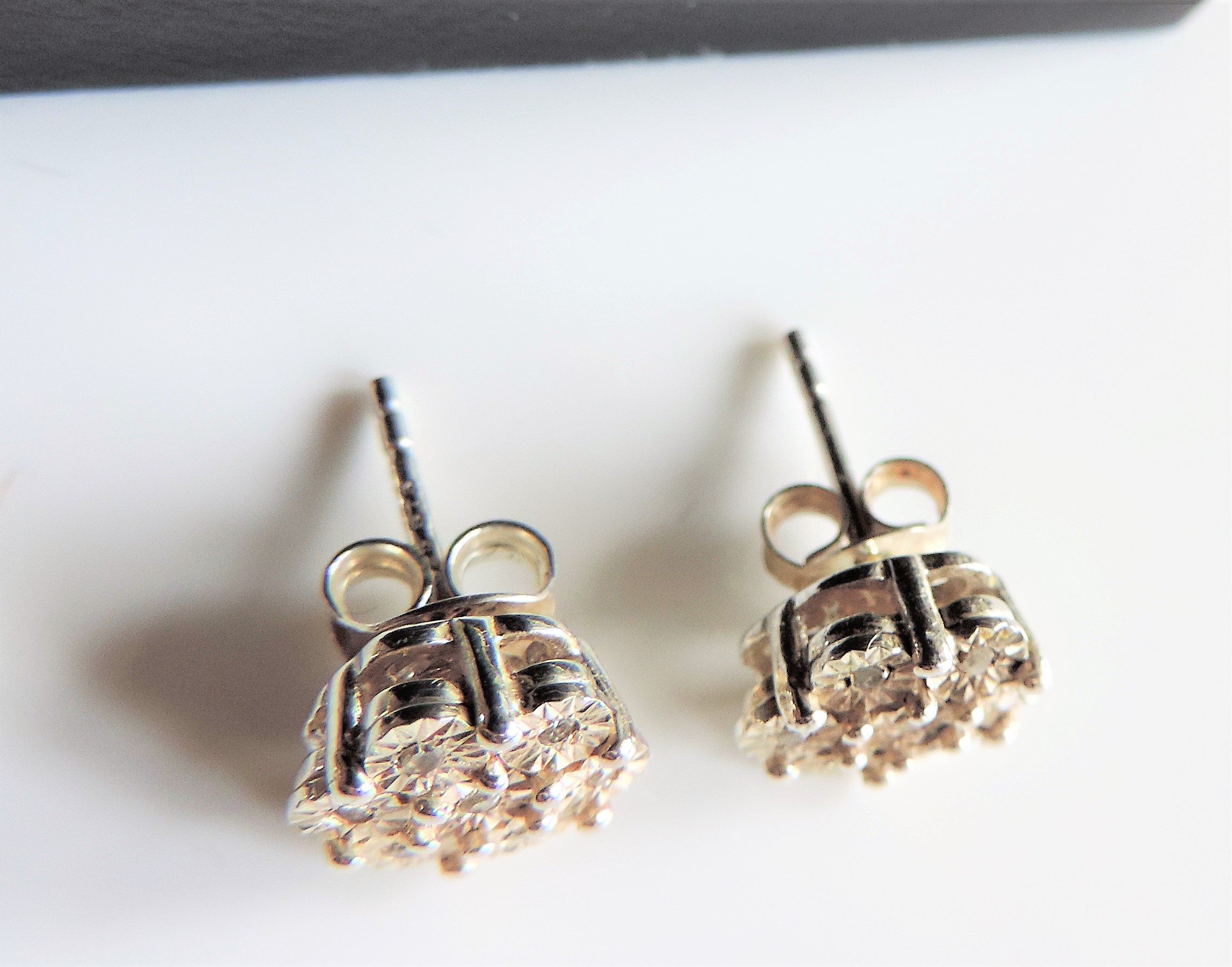 Sterling Silver Diamond Earrings New with Gift Box - Image 5 of 5