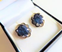 Sterling Silver 5ct London Blue Topaz Earrings